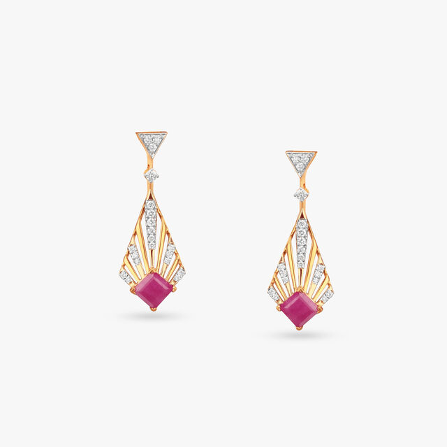 Radiant Rays Diamond Drop Earrings 