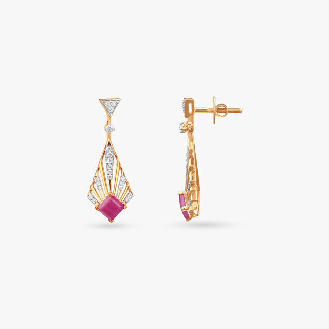 Radiant Rays Diamond Drop Earrings 2