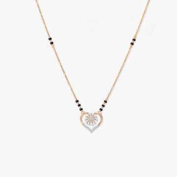 Floral Heart Diamond Mangalsutra