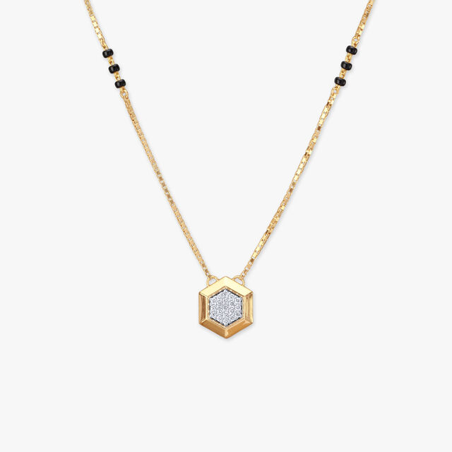 Sophisticated Hexagon Diamond Mangalsutra
