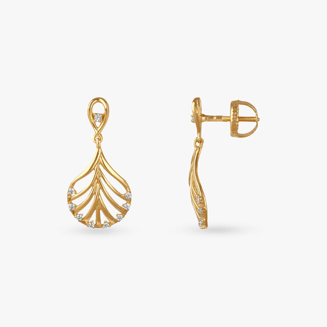 Cascade Spark Gold Pendant and Earrings Set