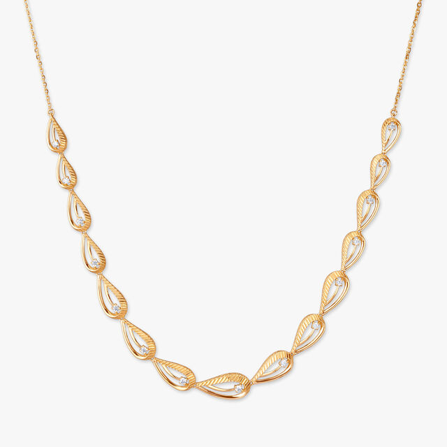 Petal Shimmer Gold Necklace Set 2