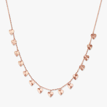 Etched Heart Gold Chain