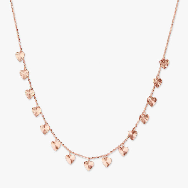 Etched Heart Gold Chain