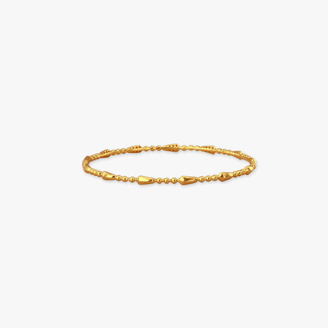 Textured Trail Gold Bangle 