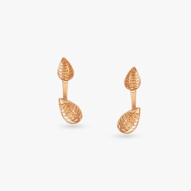 Gilded Foliage Gold Drop Earrings 
