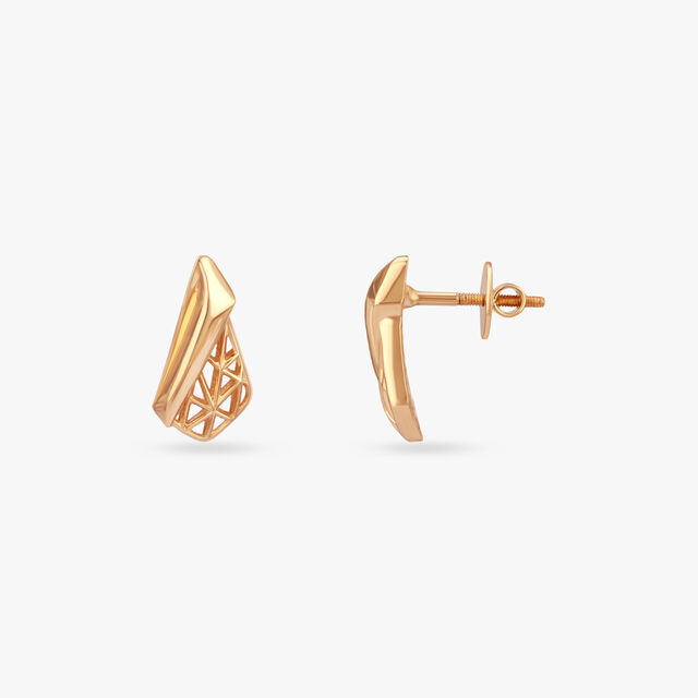 Modern Mosaic Gold Stud Earrings 2
