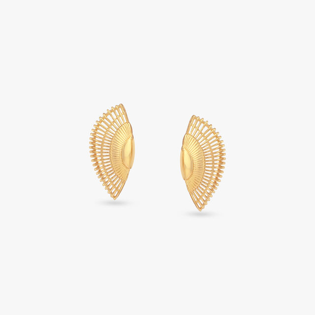 Aurora Crest Gold Stud Earrings 