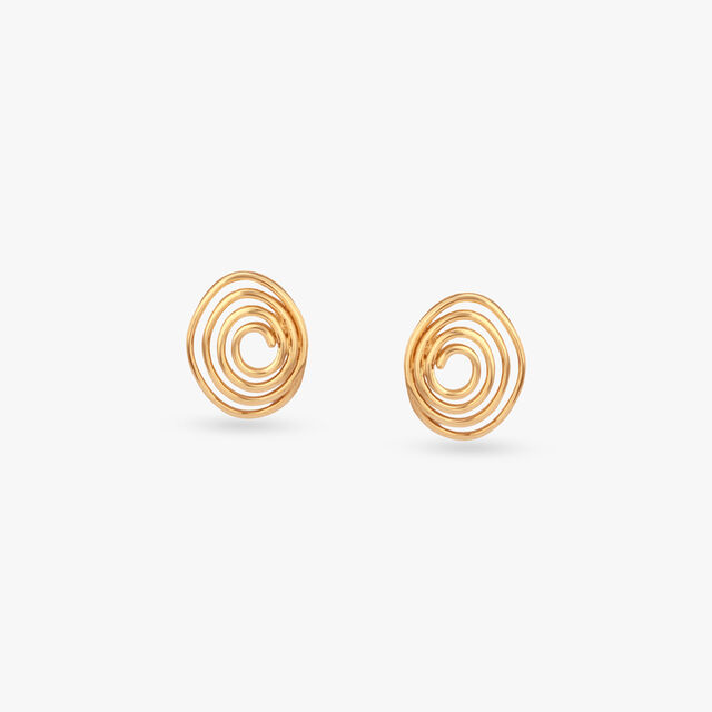Endless Swirl Gold Stud Earrings 