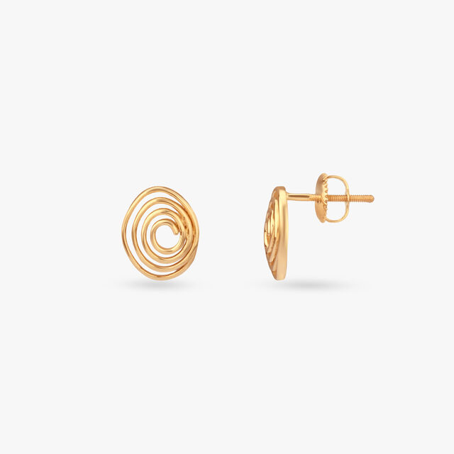 Endless Swirl Gold Stud Earrings 2