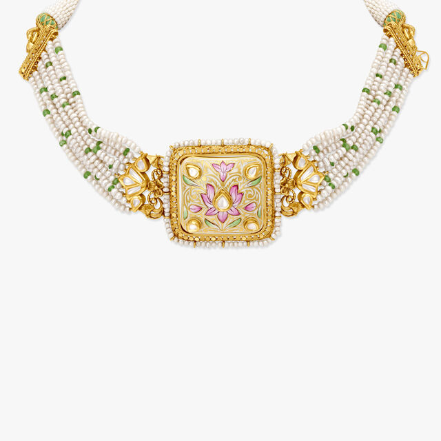Utkrusht Glass Kundan Necklace Set,,hi-res 2