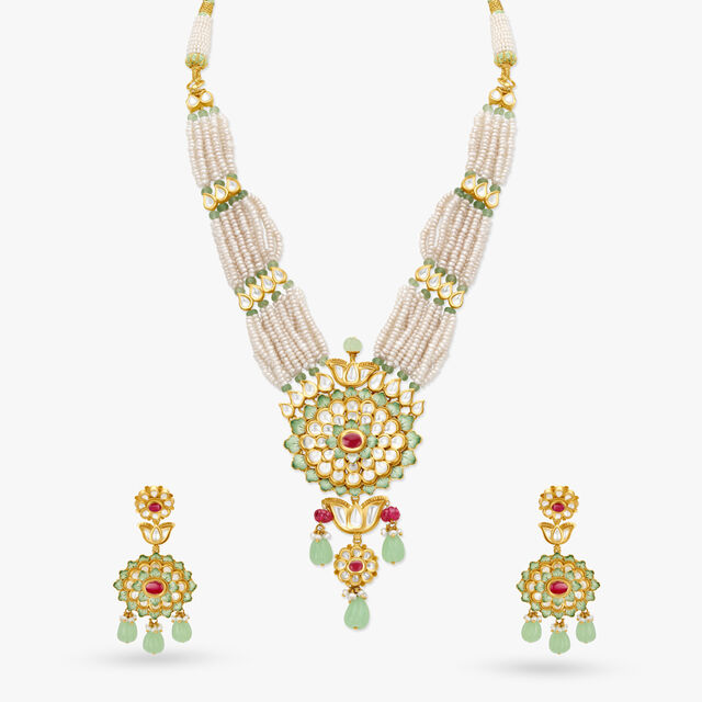 Mukta Kundan Necklace Set 