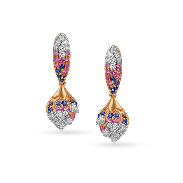Graceful Tulips Sapphire Drop Earrings,,hi-res 