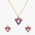Traditional Elegance Pendant with Chain and Earrings Set 