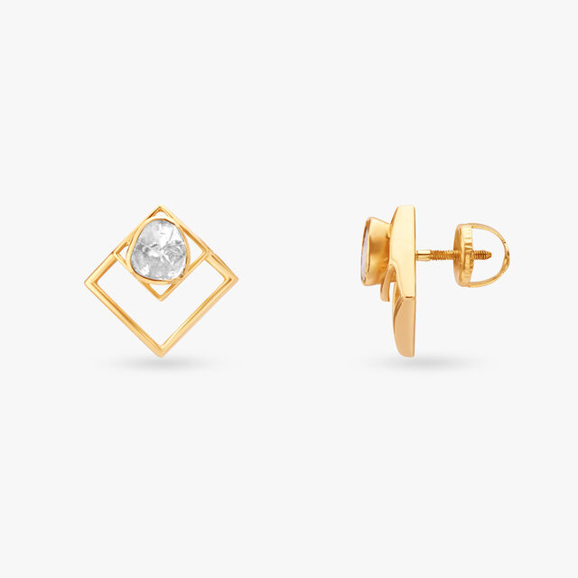 Sparkly Geometric Stud Earrings 2