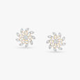 Floral Diamond Stud Earrings 