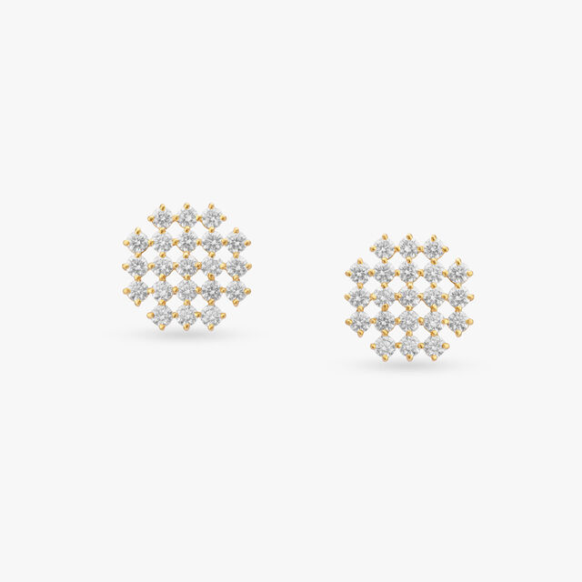Cluster Diamond Stud Earrings 