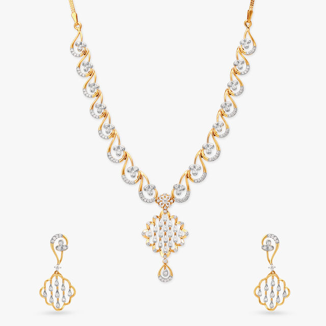 Gleaming Grace Diamond Necklace Set 