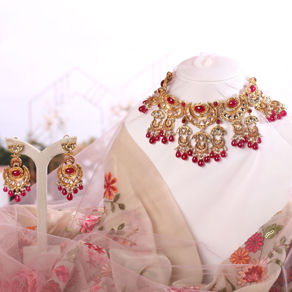 Buy Elegant Kundan Polki Necklace Set at Best Price Tanishq US