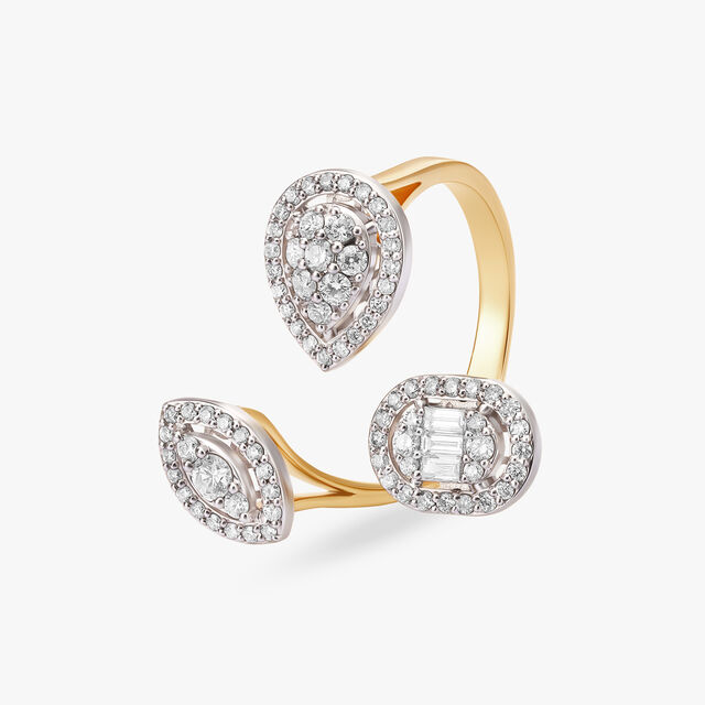 Lively Leaf Dance Diamond Finger Ring 
