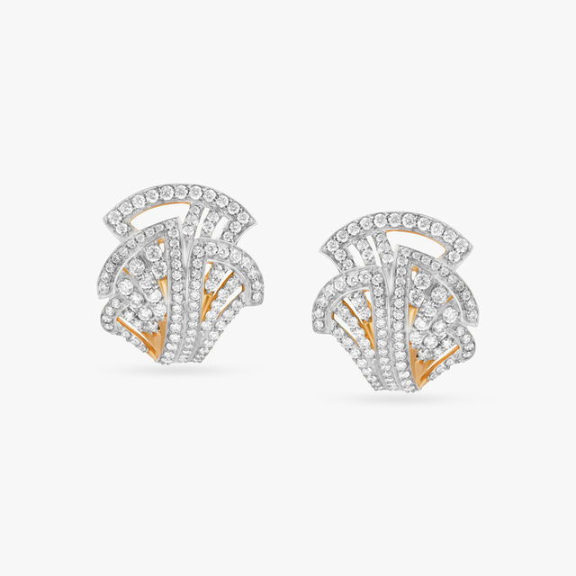 Tanishq Vivacious Diamond Wrap Earrings 18K Yellow Gold for Women 
