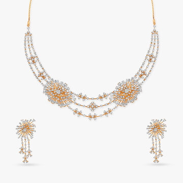 Blooming Glaze Diamond Necklace Set