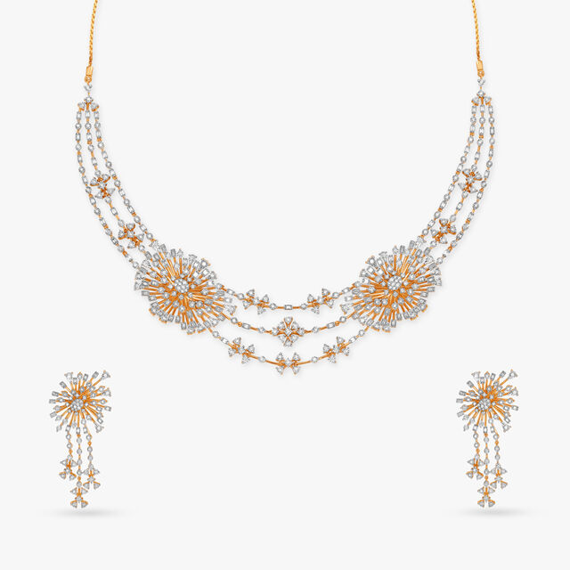 Blooming Glaze Diamond Necklace Set,,hi-res 