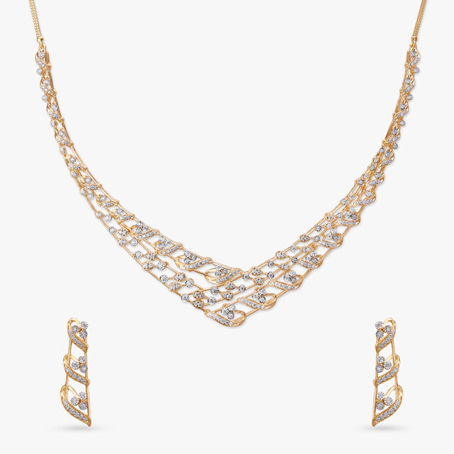 Interwoven Elegance Diamond Necklace Set 
