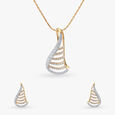 Serene Motion Diamond Pendant and Earrings Set 2