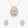 Timeless Grace Diamond Pendant and Earrings Set 