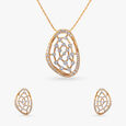 Sculpted Sparkle Diamond Pendant and Earrings Set 