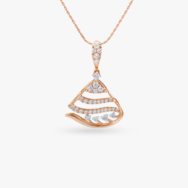 Wavy Triangle Diamond Pendant and Earrings Set 2