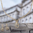 Curved Perfection Diamond Necklace Set 
