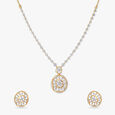 Opal Glow Diamond Necklace Set 