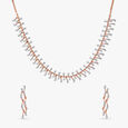 Sparkling Twist Diamond Necklace Set 