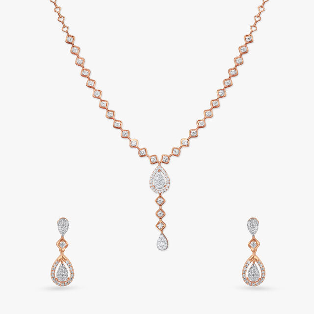 Twilight Glow Diamond Necklace Set 