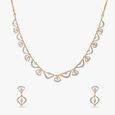 Lustrous Wave Diamond Necklace Set 