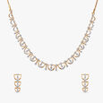 Cascading Curves Diamond Necklace Set 