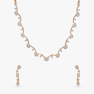 Wavy Grace Diamond Necklace Set