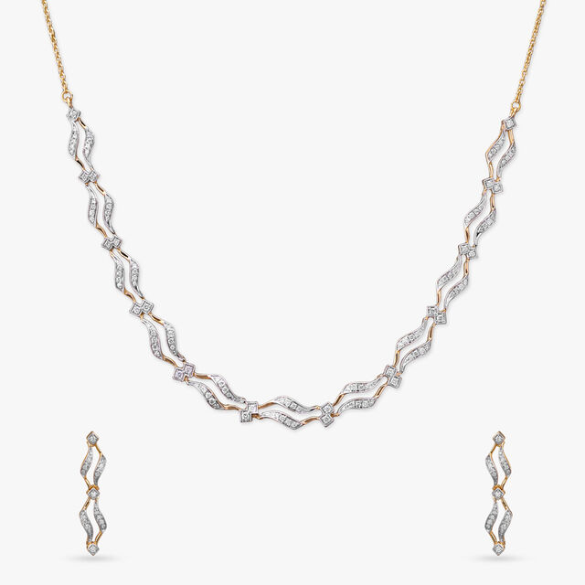 Graceful Flow Diamond Necklace Set 