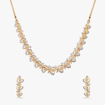 Dancing Petals Diamond Necklace Set