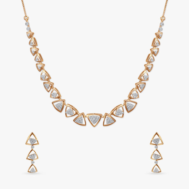 Bold Triad Diamond Necklace Set 