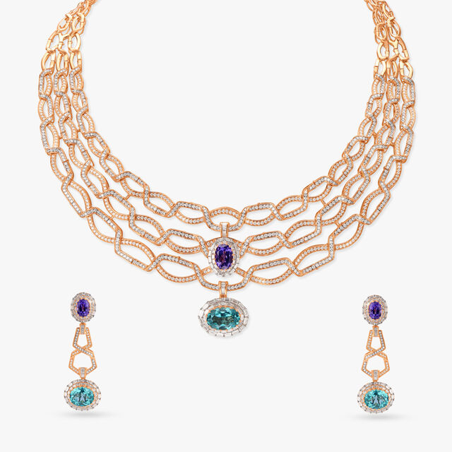 Enigmatic Fancies Diamond Necklace Set 