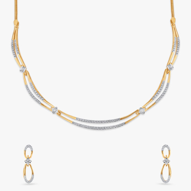 Twinkle Loop Diamond Necklace Set 