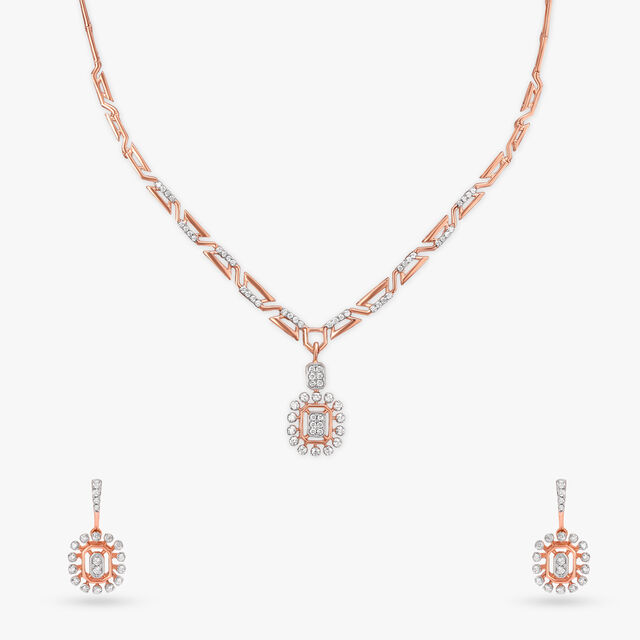 Glamorous Grace Diamond Necklace Set 