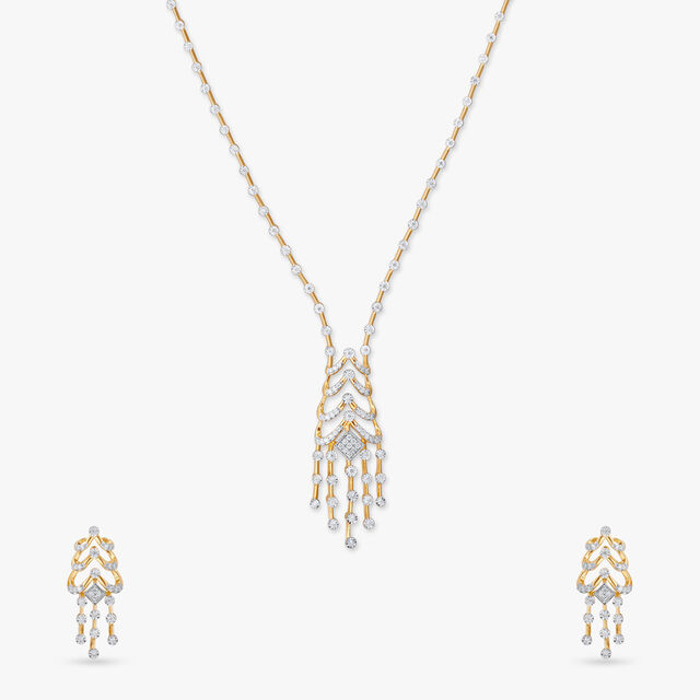 Dazzle Drop Drama Diamond Necklace Set 