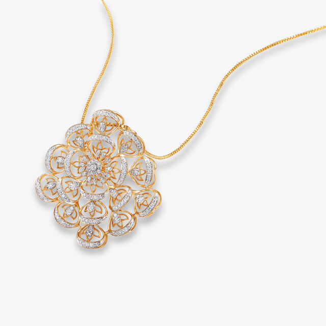 Sculpted Light Diamond Pendant and Earrings set 
