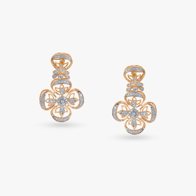 Sculpted Light Diamond Pendant and Earrings set 6