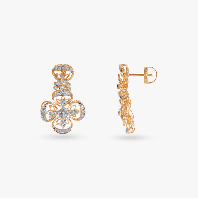 Sculpted Light Diamond Pendant and Earrings set 7