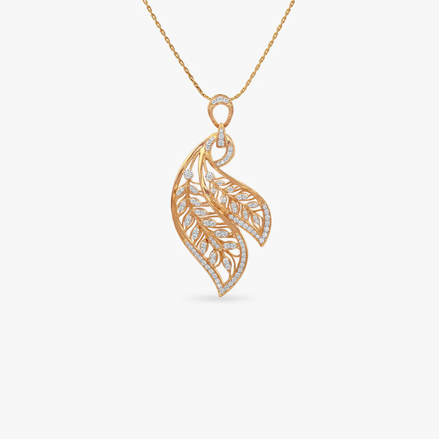 Enchanted Leaf Diamond Pendant and Earrings Set 2